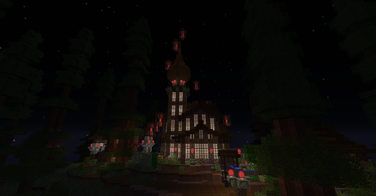 The back of my house at midnight.