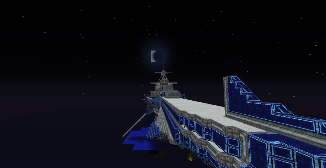 The moon rising behind the ship. Ignore the squares of ocean, I could never have gotten these...