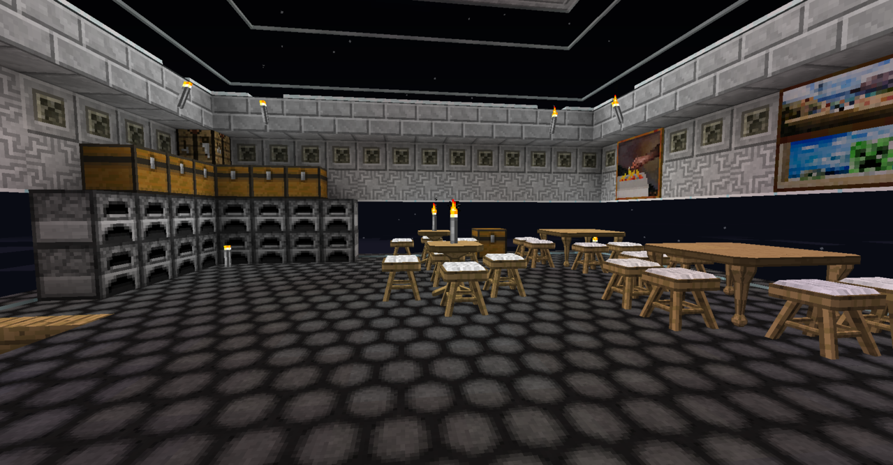 Lots of seating for social events in the bedroom.  Furnaces to heat up the house when it snows.