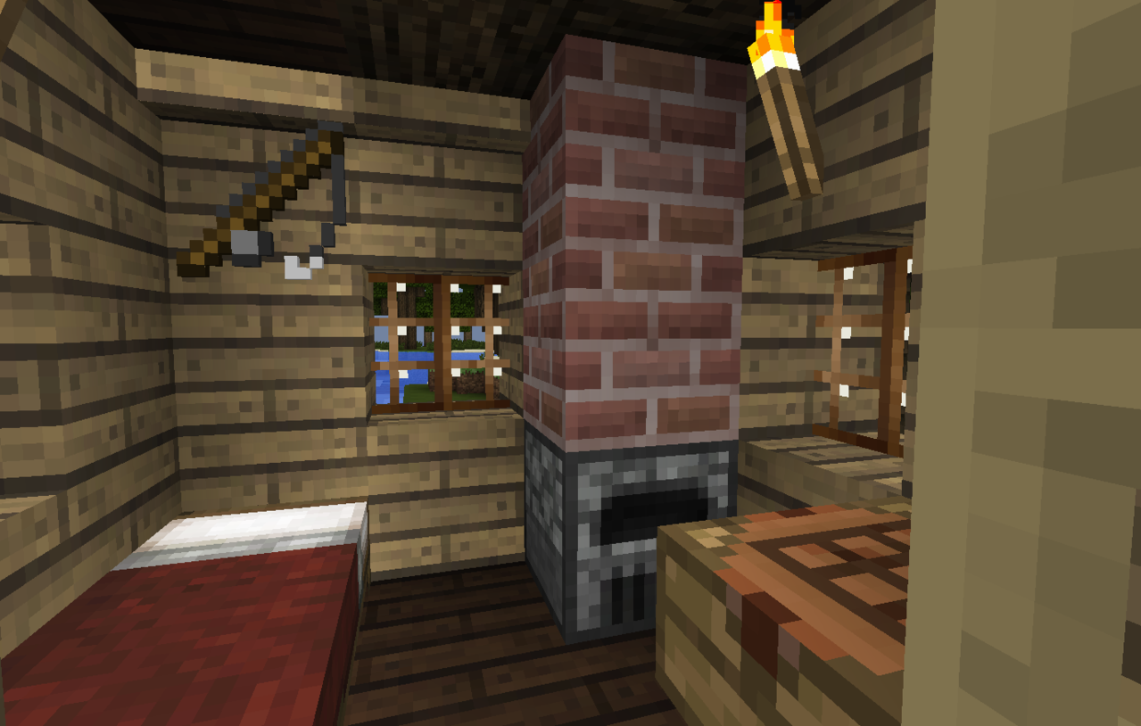 A comfy bed, warm furnace, and place for the fishing pole.  Just what is needed for a relaxing...