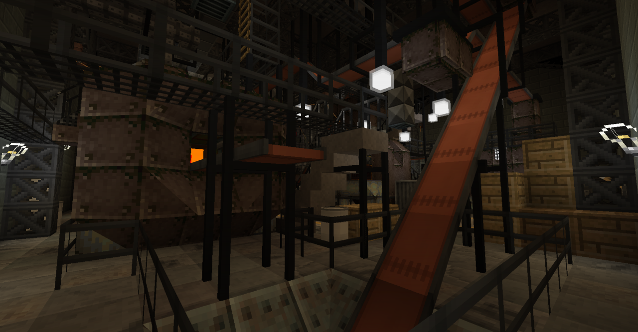 The output conveyor transports smelted ores over to the storage.