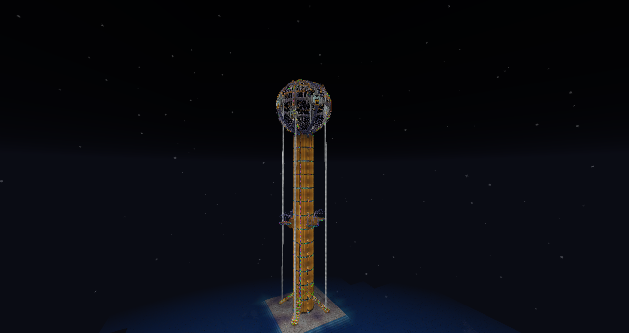 Night view, main building material is honey blocks from biomes o&#039; plenty.