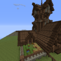 Work is underway as a large manor and town center is under construction;
Also the roofs of the current 2 homes were re-designed to add more depth.