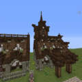 Work is underway as a large manor and town center is under construction;
Also the roofs of the current 2 homes were re-designed to add more depth.