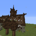 Work is underway as a large manor and town center is under construction;
Also the roofs of the current 2 homes were re-designed to add more depth.