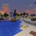 The nearby beach