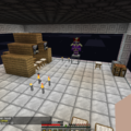 That oak miniature library didn't turn out as expected.  Access to automation is on the right.  Thanks to aBaguette_ for the Wyvern armor.