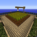 As you see, I'm using agricraft's irrigation channels, sprinkler, and a single water tank no more than 4 blocks above the crops. This not only keeps the ground below hydrated, but also adds a...