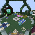 Botania on the top floor. At night it glows from the twinkly light glass up top, and the draconic orb.