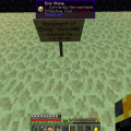 As sign says - i perform genocide upon endermans because one of those cursed black fellas killed me and i lost cleaver i was leveling by killing them.

You said its was punishment for my selfish...